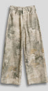 Wide Leg Cotton Pants in Vintage Lace Print in Cream Green - Women's Pants | Urban Daizy