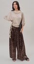 Leopard Print Satin Pleated Wide Leg Trousers in Leopard - Women's Pants | Urban Daizy