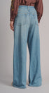 Faux Denim French Terry Wide Leg Pants in Denim - Women's Pants | Urban Daizy