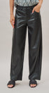 Faux Leather Barrel Leg Pant with Pockets in Black - Women's Casual Pants | Urban Daizy