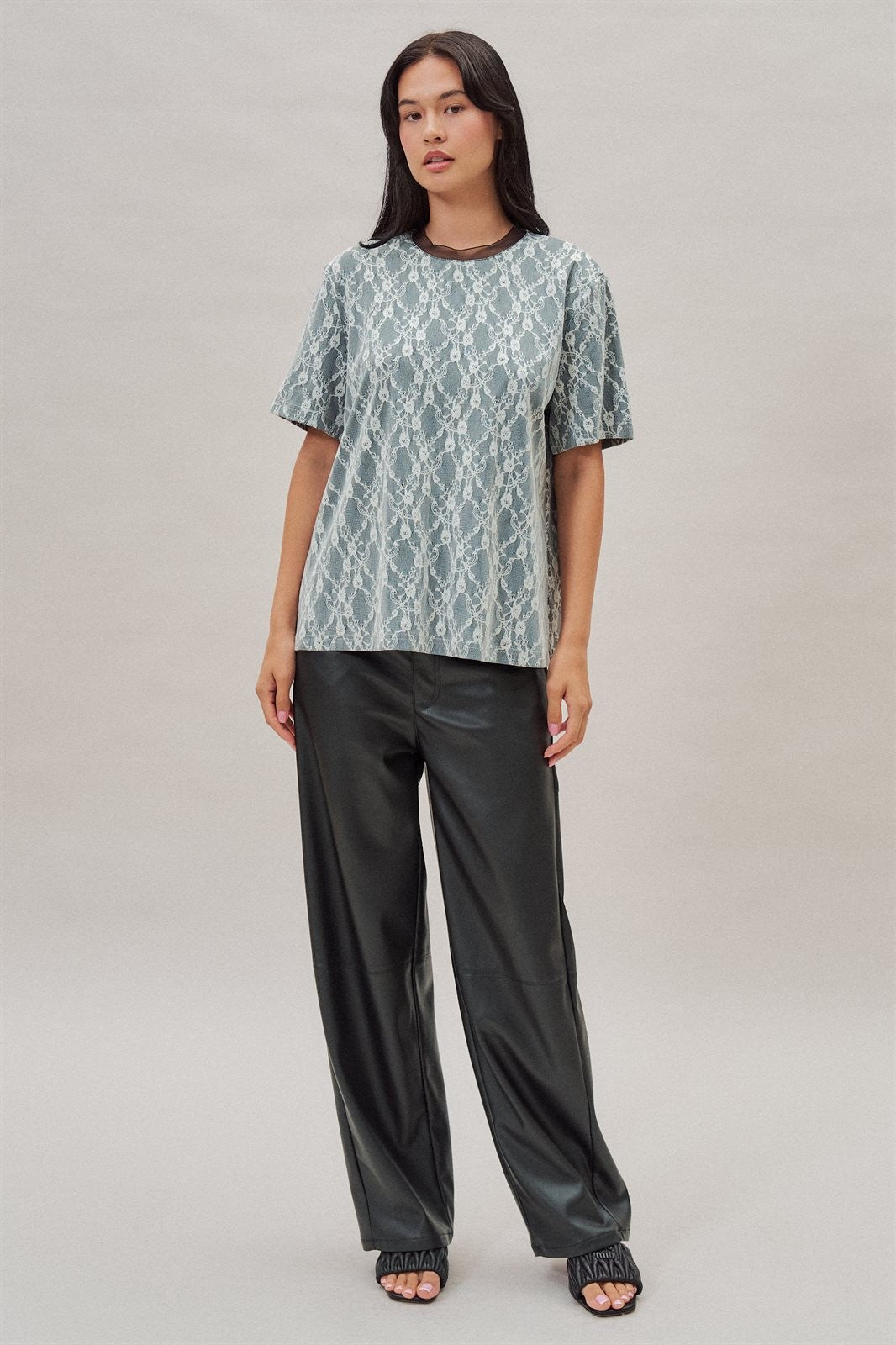 Faux Leather Barrel Leg Pant with Pockets in Black - Women's Casual Pants | Urban Daizy