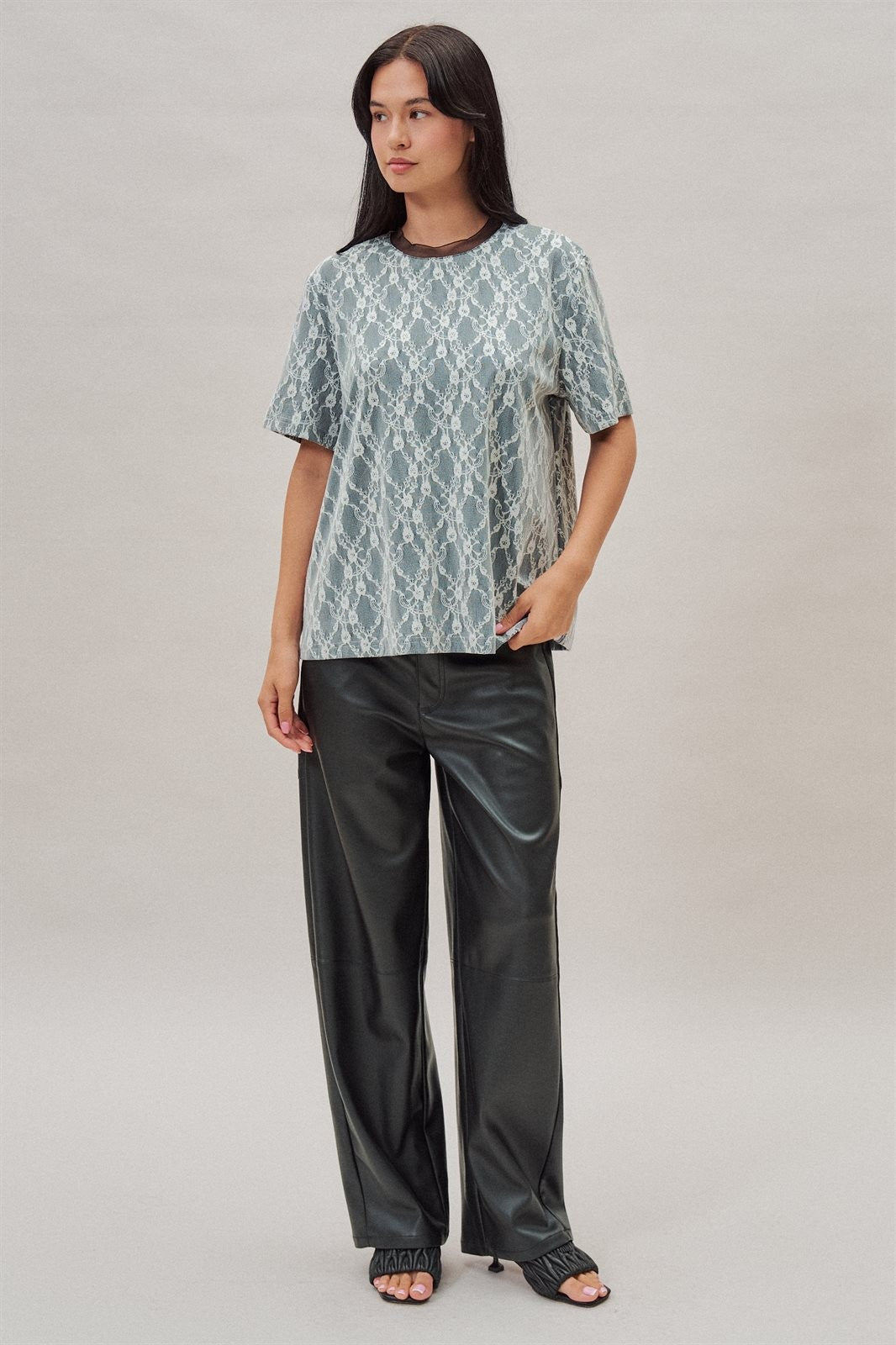Faux Leather Barrel Leg Pant with Pockets in Black - Women's Casual Pants | Urban Daizy