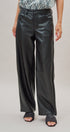 Faux Leather Barrel Leg Pant with Pockets in Black - Women's Casual Pants | Urban Daizy