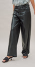 Faux Leather Barrel Leg Pant with Pockets in Black - Women's Casual Pants | Urban Daizy