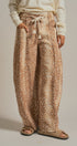 Fawn Print Cotton Twill Barrel Pants in Khaki - Women's Pants | Urban Daizy