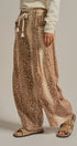 Fawn Print Cotton Twill Barrel Pants in Khaki - Women's Pants | Urban Daizy