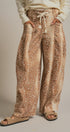 Fawn Print Cotton Twill Barrel Pants in Khaki - Women's Pants | Urban Daizy
