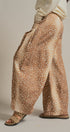 Fawn Print Cotton Twill Barrel Pants in Khaki - Women's Pants | Urban Daizy