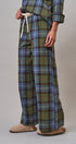 Plaid Wide Leg Cotton Drawstring Pants in Green - Women's Casual Pants | Urban Daizy