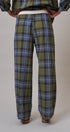 Plaid Wide Leg Cotton Drawstring Pants in Green - Women's Casual Pants | Urban Daizy