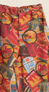 Travel Patch Print Wide Leg Cotton Pants in Multi - Women's Casual Pants | Urban Daizy