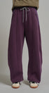 Fleece Lined Barrel Leg Sweatpant in Plum - Women's Sweatpants & Joggers | Urban Daizy