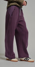 Fleece Lined Barrel Leg Sweatpant in Plum - Women's Sweatpants & Joggers | Urban Daizy