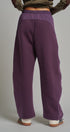 Fleece Lined Barrel Leg Sweatpant in Plum - Women's Sweatpants & Joggers | Urban Daizy