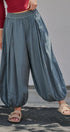 Balloon Hem Wide Leg Cotton Pants in Vintage Navy - Women's Casual Pants | Urban Daizy