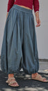 Balloon Hem Wide Leg Cotton Pants in Vintage Navy - Women's Casual Pants | Urban Daizy