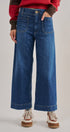High Waist Wide Leg Jeans with Patch Pockets in Denim - Women's Casual Pants | Urban Daizy