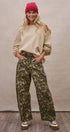 Animal Print Barrel Leg Utility Pants in Camo - Women's Casual Pants | Urban Daizy