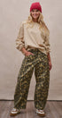 Animal Print Barrel Leg Utility Pants in Camo - Women's Casual Pants | Urban Daizy