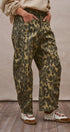 Animal Print Barrel Leg Utility Pants in Camo - Women's Casual Pants | Urban Daizy