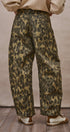 Animal Print Barrel Leg Utility Pants in Camo - Women's Casual Pants | Urban Daizy