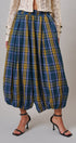 Plaid Balloon Pants Bubble Hem Elastic Waist in Teal Green - Women's Casual Pants | Urban Daizy