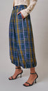 Plaid Balloon Pants Bubble Hem Elastic Waist in Teal Green - Women's Casual Pants | Urban Daizy