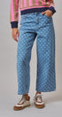 Polka Dot Wide Leg Barrel Jeans Light Wash Denim in Denim - Women's Casual Pants | Urban Daizy