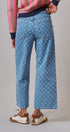 Polka Dot Wide Leg Barrel Jeans Light Wash Denim in Denim - Women's Casual Pants | Urban Daizy