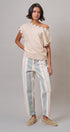 Sunset Stripe Straight Leg Pants in Ivory Sage - Women's Casual Pants | Urban Daizy