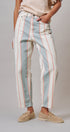 Sunset Stripe Straight Leg Pants in Ivory Sage - Women's Casual Pants | Urban Daizy