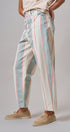 Sunset Stripe Straight Leg Pants in Ivory Sage - Women's Casual Pants | Urban Daizy