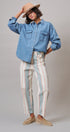 Sunset Stripe Straight Leg Pants in Ivory Sage - Women's Casual Pants | Urban Daizy