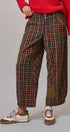 Woodshop Plaid Barrel Trousers in Black Multi - Women's Casual Pants | Urban Daizy