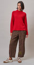 Woodshop Plaid Barrel Trousers in Black Multi - Women's Casual Pants | Urban Daizy