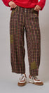Woodshop Plaid Barrel Trousers in Black Multi - Women's Casual Pants | Urban Daizy