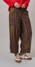 Woodshop Plaid Barrel Trousers in Black Multi - Women's Casual Pants | Urban Daizy