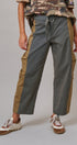 Two-Tone Colorblock Belted Wide Leg Pants in Olive - Women's Casual Pants | Urban Daizy