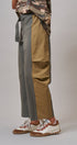 Two-Tone Colorblock Belted Wide Leg Pants in Olive - Women's Casual Pants | Urban Daizy