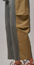 Two-Tone Colorblock Belted Wide Leg Pants in Olive - Women's Casual Pants | Urban Daizy