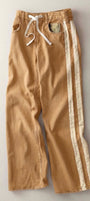 Wide Leg Camel Denim Pant with Side Stripe in Camel - Women's Casual Pants | Urban Daizy