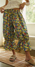 Painted Bloom Ruffle Balloon Pants in Green - Women's Casual Pants | Urban Daizy