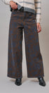Wildflower Jacquard Wide Leg Pants in Brown - Women's Casual Pants | Urban Daizy