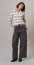Wildflower Jacquard Wide Leg Pants in Brown - Women's Casual Pants | Urban Daizy