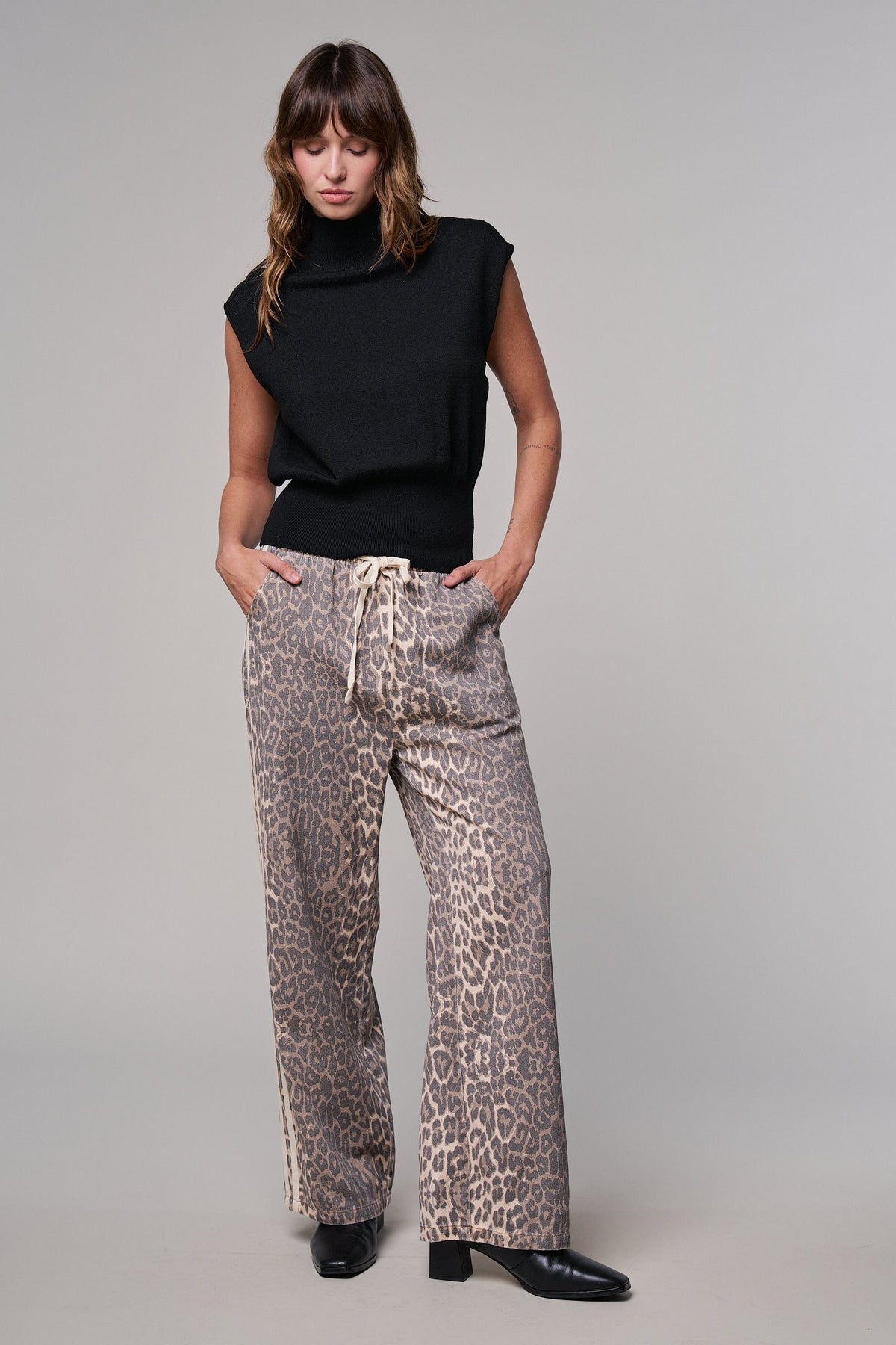 Wild Side Leopard Wide Leg Pants in Leopard - Women's Casual Pants | Urban Daizy