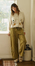 Open Trail Barrel Cargo Pants in Olive Green - Women's Casual Pants | Urban Daizy