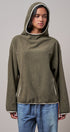 Color Block Fleece Mock Neck Pullover Sweatshirt in Olive - Women's Sweatshirts & Hoodies | Urban Daizy