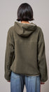 Color Block Fleece Mock Neck Pullover Sweatshirt in Olive - Women's Sweatshirts & Hoodies | Urban Daizy