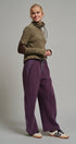 Striped Thermal Cowl Neck Pullover in Olive - Women's Sweatshirts & Hoodies | Urban Daizy