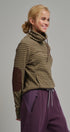 Striped Thermal Cowl Neck Pullover in Olive - Women's Sweatshirts & Hoodies | Urban Daizy